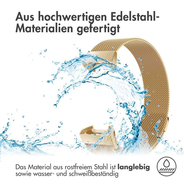 imoshion Magnetisches Milanaise Armband für das  Fitbit Charge 3 / 4 - Gold