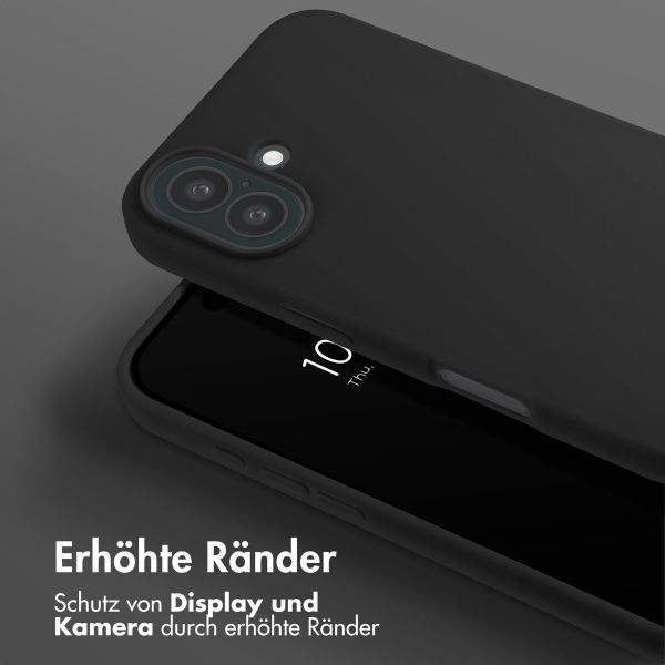 Selencia Silikonhülle mit abnehmbarem Band für das Apple iPhone 16 - Schwarz