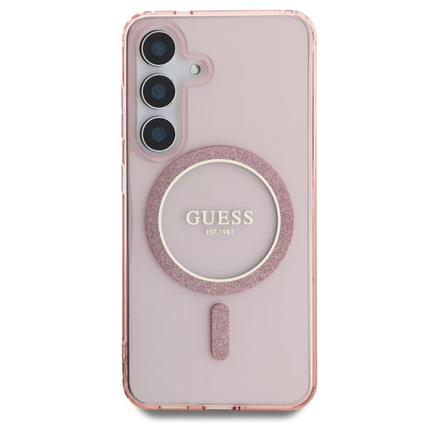 Guess MagSafe IML Glitter Gradient Case Samsung Galaxy S25 - Rosa