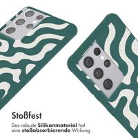 imoshion SilikonHülle design mit Band Samsung Galaxy S21 Ultra - Petrol Green Groovy