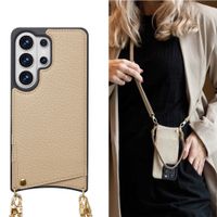 Selencia Nova HandyHülle mit Kordel und Kartenhalter Samsung Galaxy S26 Ultra - Beige