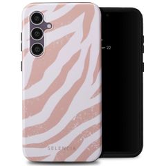 Selencia Vivid Back Cover Samsung Galaxy S23 FE - Colorful Zebra Old Pink