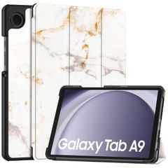 imoshion Design Trifold Klapphülle für das Samsung Galaxy Tab A9 8.7 Zoll - White Marble