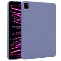 Accezz Liquid Silicone Back Cover mit Stifthalter für das iPad Pro 11 (2018/2020/2021/2022) - Lila