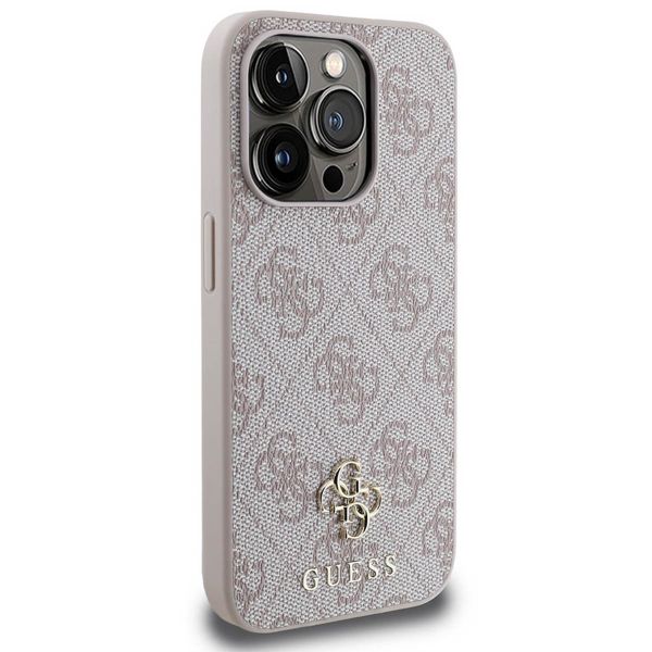 Guess 4G Metal Logo Back Cover MagSafe für das iPhone 15 Pro Max - Rosa