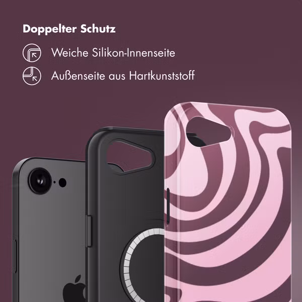 Selencia Vivid Rückabdeckung mit MagSafe Apple iPhone 16e - Wavy Swirl Pink Plum