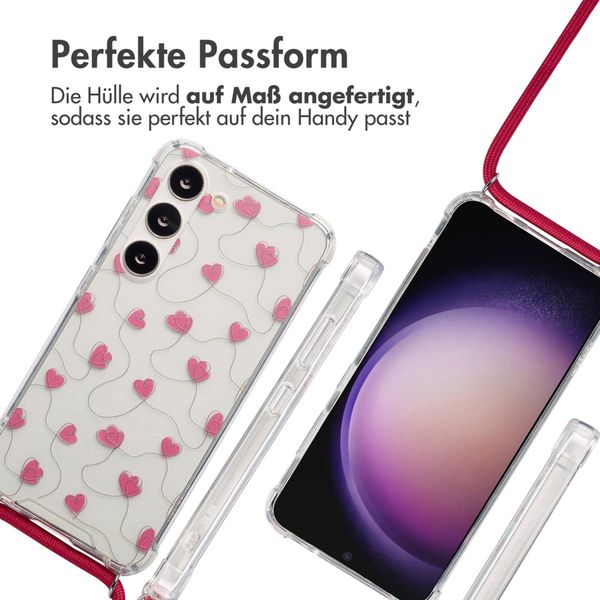 imoshion Design Hülle mit Band Samsung Galaxy S23 - Dusty Rose Connected Hearts