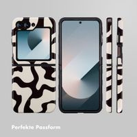 Selencia Vivid Back Cover Samsung Galaxy Z Flip 6 / Flip 7 FE - Art Wave Black