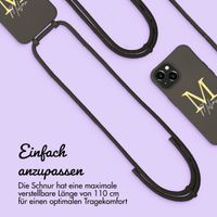 Personalisierte Color Backcover MagSafe mit abtrennbarem Band und Buchstaben für iPhone 15 - Black Coffee