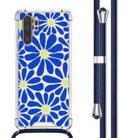 imoshion Design Hülle mit Band Huawei P30 Pro - Cobalt Blue Flowers Connect