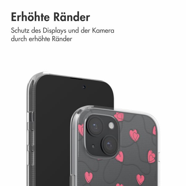 imoshion  Design Hülle für das iPhone 15 - Dusty Rose Connected Hearts