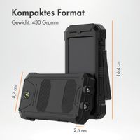 imoshion Solar Powerbank mit Solarpanel – Schnellaufladung und Stromversorgung – 20.000 mAh – Schwarz