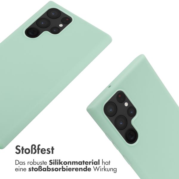 imoshion Silikonhülle mit Band für das Samsung Galaxy S22 Ultra - Mintgrün