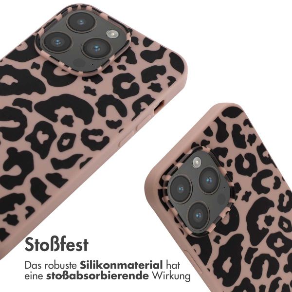 imoshion Silikonhülle design mit Band für das iPhone 14 Pro Max - Animal Pink