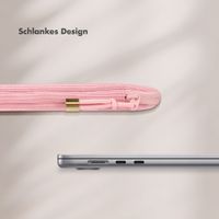 Selencia Cord Laptop Hülle 15-16 Zoll - Laptop Sleeve - Soft Blush