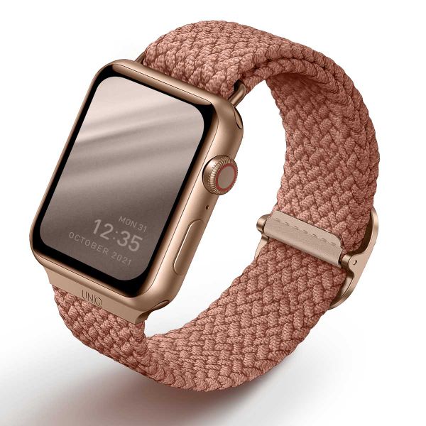 Uniq Aspen Geflochtenes Armband für das  Apple Watch Series 1 t/m 9 / SE (38/40/41 mm) | Series 10 / 11 (42 mm) - Grapefruit Pink