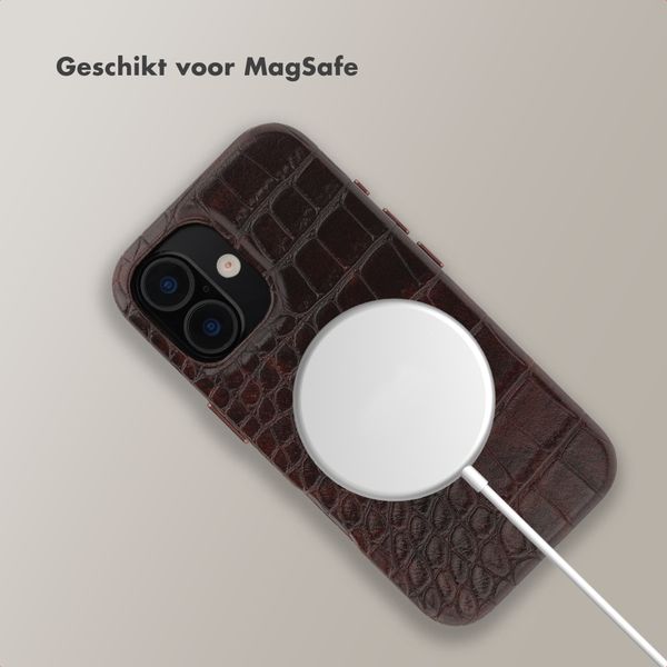 Selencia Croco Backcover mit MagSafe Apple iPhone 16 - Choco Brown
