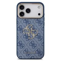 Guess 4G Metal Logo Back Cover Apple iPhone 17 Pro Max - Gold Edge - Blue