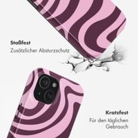 Selencia Vivid Back Cover Apple iPhone 15 - Wavy Swirl Pink Plum