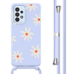 imoshion Silikonhülle design mit Band für das Samsung Galaxy A33 - Lila Flower Distance