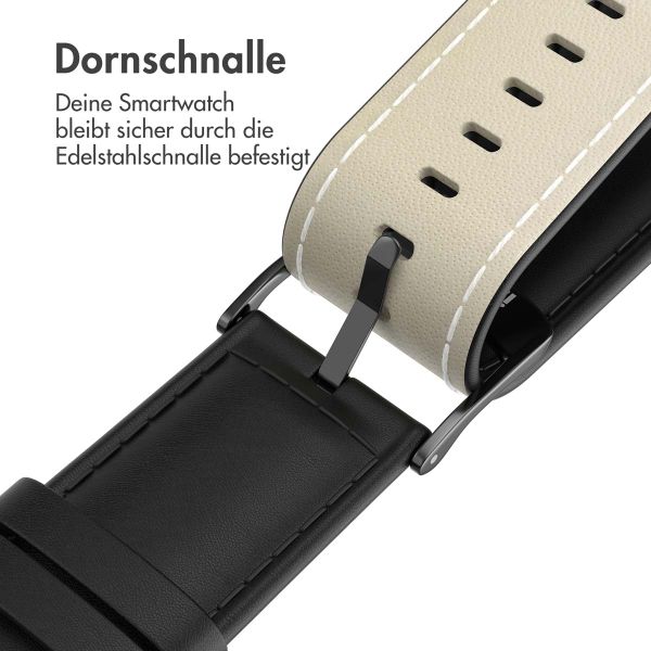 imoshion Klassisches Lederarmband für die Apple Watch Series 1 bis 10 / SE / Ultra (2) (44/45/46/49 mm) - Schwarz