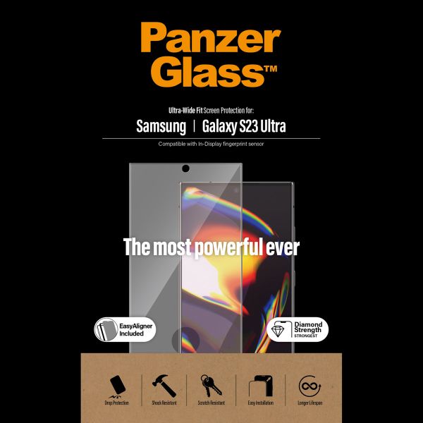 PanzerGlass Ultra-Wide Fit Antibakterieller Displayschutz mit Applikator Samsung Galaxy S23 Ultra
