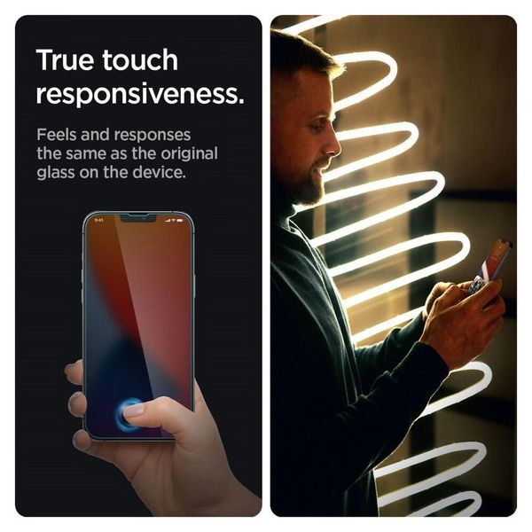 Spigen EZ Fit GLAS.tR Privacy Glass Displayschutz - 1 Pack Apple iPhone 17e / 16e / 14 / 13 / 13 Pro