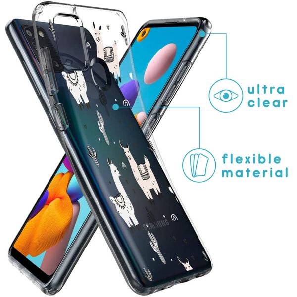 imoshion Design Hülle für das Samsung Galaxy A21s - Llama - Rosa