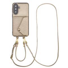 Selencia Sera HandyHülle mit Kordel und Umschlag-Kartenhalter Samsung Galaxy A37 (5G) - Champagne