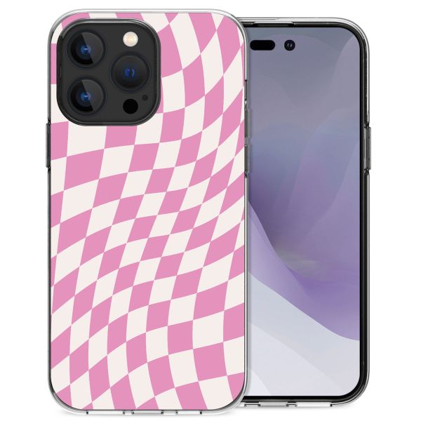 imoshion Design Hülle für das iPhone 14 Pro Max - Retro Pink Check