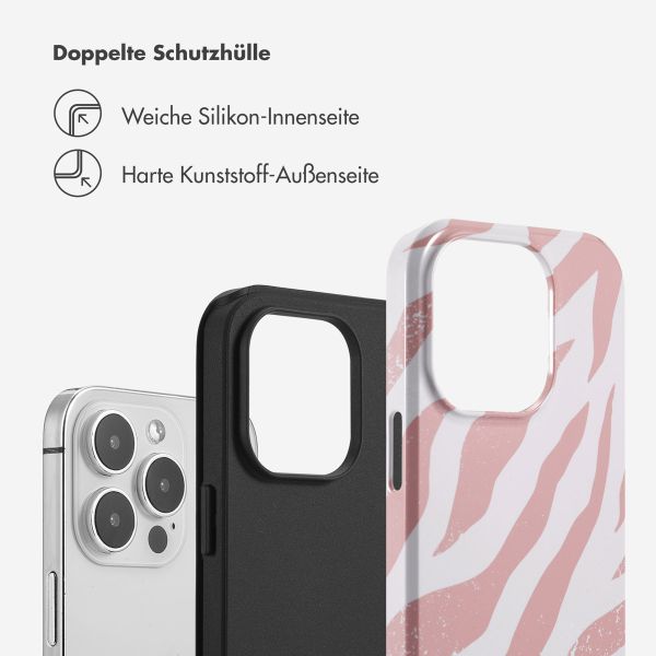 Selencia Vivid Back Cover Apple iPhone 14 Pro - Colorful Zebra Old Pink