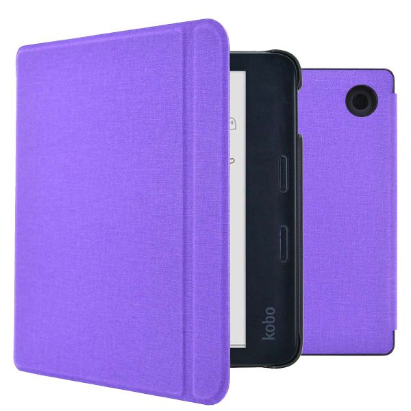 imoshion Canvas Sleepcover Klapphülle mit Stand Kobo Libra Colour - Violett