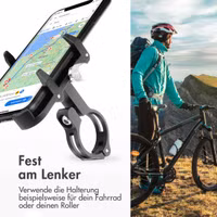 imoshion Handyhalterung für Fahrrad und Motorrad - Aluminium - Leicht - Verstellbar - Schwarz