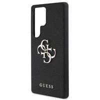 Guess 4G Metal Logo Saffiano Backcover Samsung Galaxy S25 Ultra - Schwarz