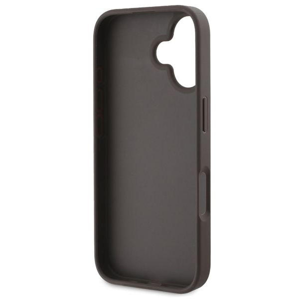 Guess 4G Metal Logo Back Cover für das iPhone 16 - Braun