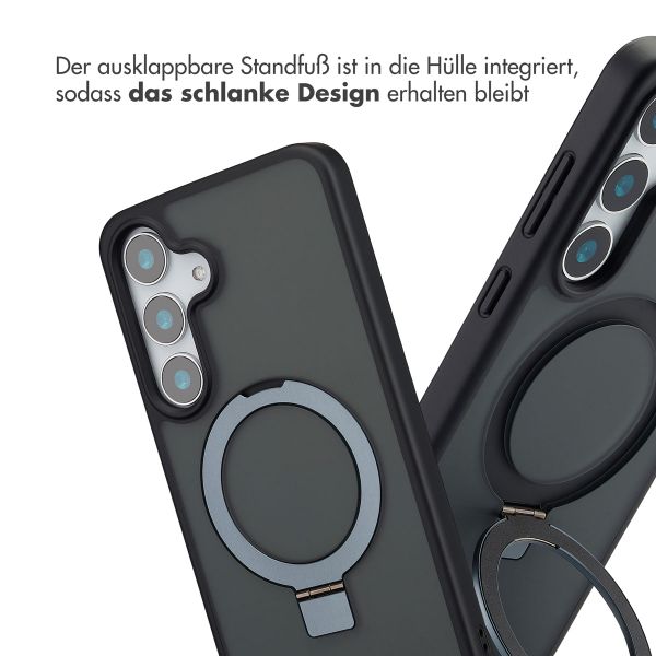 Accezz Ring Stand Backcover mit MagSafe für das Samsung Galaxy S25 Plus - Schwarz