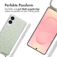 imoshion Design Hülle mit Band Samsung Galaxy S25 Edge - Smoke Green Flowers