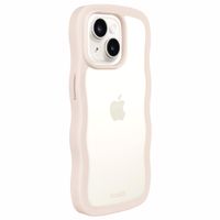 Holdit Wavy Case für das iPhone 13/14/15 - Light Beige / Transparent