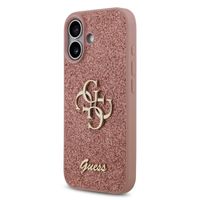 Guess 4G Metal Logo Back Cover mit Glitter Apple iPhone 17 - Rosa