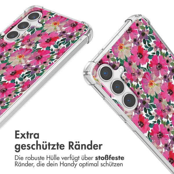 imoshion Design Hülle mit Band für das Samsung Galaxy S24 Plus - Flower Water