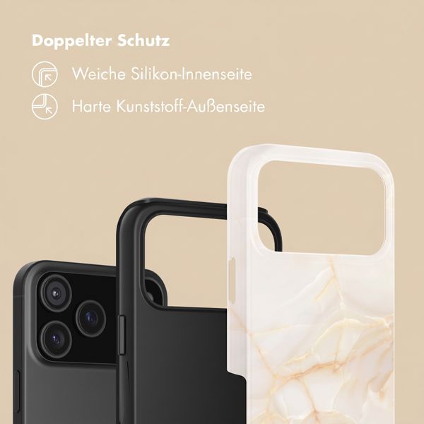 Selencia Vivid Back Cover Apple iPhone 18 Pro Max - Golden Beige Marble