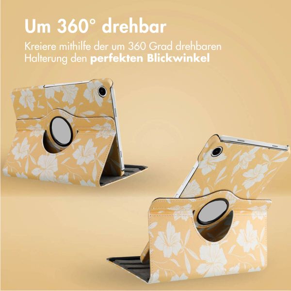 imoshion 360° drehbare Design Klapphülle Samsung Galaxy Tab A9 Plus - Yellow Flowers