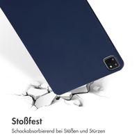 Accezz Liquid Silicone Back Cover mit Stifthalter für das iPad Pro 11 (2018/2020/2021/2022) - Dunkelblau