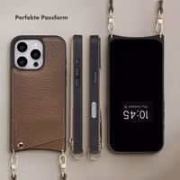Selencia Nova HandyHülle mit Kordel und Kartenhalter Apple iPhone 16 Pro - Mocha Brown