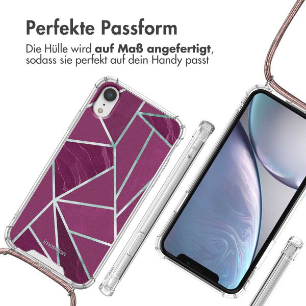 imoshion Design Hülle mit Band Apple iPhone Xr - Bordeaux Graphic