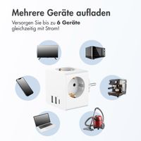 Accezz PowerCube | 6-in-1 - 1x USB-C + 2x USB-A + 3x Steckdose - 4000 Watt - Weiß