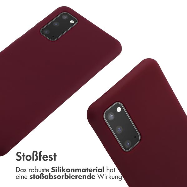 imoshion Silikonhülle mit Band für das Samsung Galaxy S20 - Dunkelrot