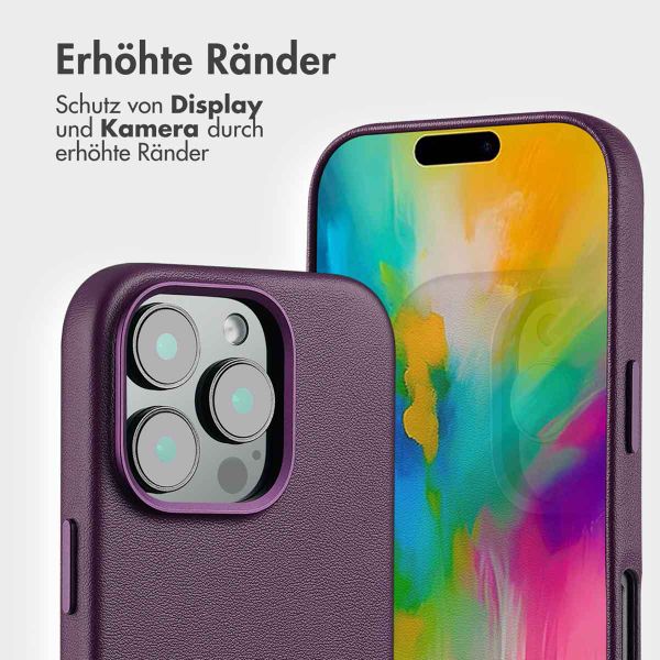 Accezz 2-in-1 Klapphülle aus Leder mit MagSafe für das Apple iPhone 16 Pro Max - Heath Purple