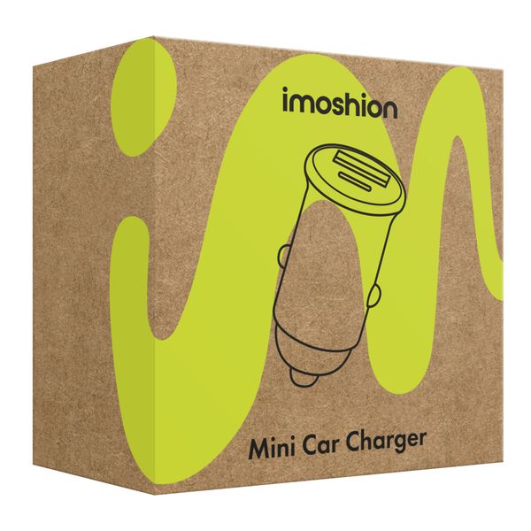 imoshion ﻿Mini-Autoladegerät - 2 Anschlüsse – USB-A–Schnellaufladung – USB-C-Stromversorgung - 60 Watt – Schwarz