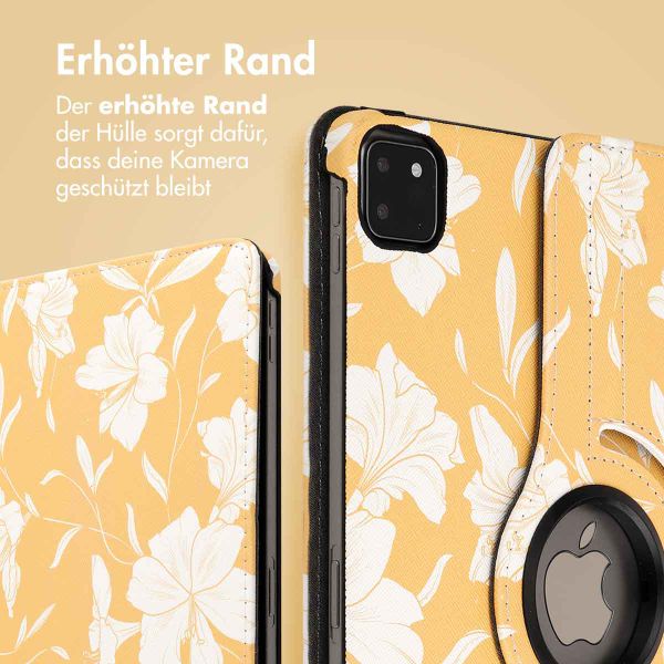 imoshion 360° drehbare Design Klapphülle für das iPad Pro 11 (2018/2020/2021/2022) - Yellow Flowers